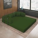 Ver imagem 2 de Sofá Cama Colchão de Espuma À Vácuo Compactair Sala Balaqui - Verde