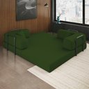Ver imagem 4 de Sofá Cama Colchão de Espuma À Vácuo Compactair Sala Balaqui - Verde