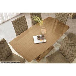 Tampo Mesa Sala de Jantar Madeirado c/ Vidro TA52 90x170cm Off White - Kappesberg - 3