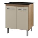 Ver imagem 1 de Balcão para Cooktop Jady 70cm 02 Portas com Tampo Recortado Savana Off White - Desk Design