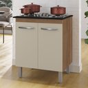 Ver imagem 2 de Balcão para Cooktop Jady 70cm 02 Portas com Tampo Recortado Savana Off White - Desk Design