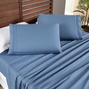 Ver imagem 3 de Jogo de Lençol King Yara Bordado 4 Peças Azul