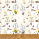 Ver imagem 1 de Papel de Parede Infantil Bichinho Balão Avião 1m²