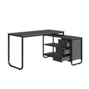 Ver imagem 4 de Mesa Escrivaninha de Canto Estilo Industrial Cobre/Grafite/Preto