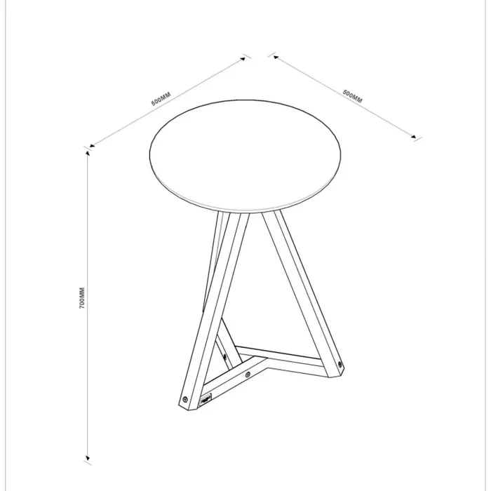 Mesa Lateral:off White Amendoa - 3