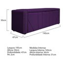 Ver imagem 3 de Kit Cabeceira E Calçadeira Baú King 195cm Suede Roxo
