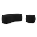 Ver imagem 1 de Conjunto 02 Puffs Decorativos Living Aisha Orgânico Suede Preto - Desk Design