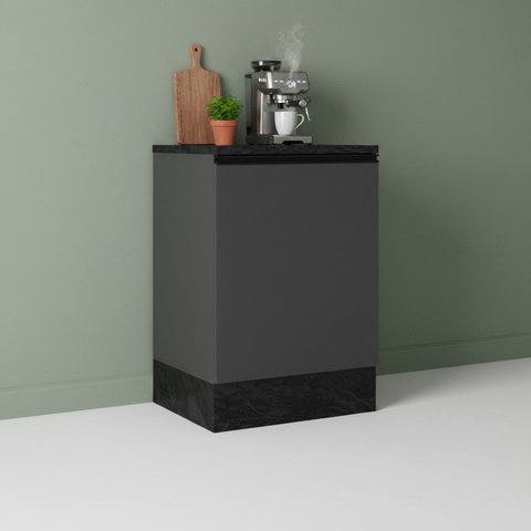 Balcão de Cozinha 1 Porta com Tampo 60cm Etna Poliman Móveis
