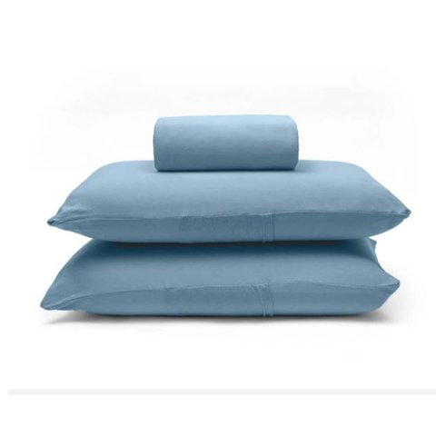 Jogo de Cama Buettner King Malha Basic Liso 3 Peças Jeans