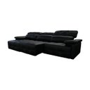 Ver imagem 3 de Sofá Retrátil e Reclinável de Couro Queen - 3,60M - Preto