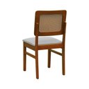 Ver imagem 4 de Kit 2 Cadeiras Madeira Maciça Lyon Encosto Telinha Amêndoa Assento Estofado Linho Bege Mescla Imperm