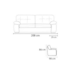 Sofá de Couro Marselha 3 Lugares - Conhaque com Brilho - 5