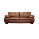 Ver imagem 1 de Sofá de Couro Marselha 3 Lugares - Conhaque com Brilho