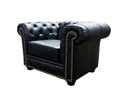 Ver imagem 2 de Poltrona Chesterfield de Couro - Preto