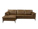 Ver imagem 2 de Sofá de Couro Asti 3 Lugares com Chaise Esquerda - Marrom Bicolor