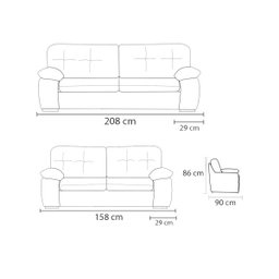 Conjunto Sofá de Couro Marselha 3 e 2 Lugares - Conhaque com Brilho - 9