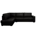 Ver imagem 1 de Sofá de Couro Canto Marrocos 3 Lugares - Chaise Esquerda - Preto