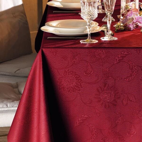 Toalha de Mesa Karsten Quadrada 8 Lugares 180x180cm Celebration Sienna Vermelha - 2