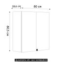 Ver imagem 5 de Armário de Cozinha Aéreo 80cm 2 Portas Minsk K02 Freijó/soft - Mpozenato