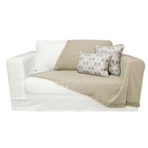Colcha Casal In design com franja - Bege- Buddemeyer