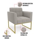 Ver imagem 4 de Namoradeira e 2 Poltronas Industrial Dourado Elisa Bouclê Cinza D03 - D'Rossi