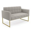 Ver imagem 7 de Namoradeira e 2 Poltronas Industrial Dourado Elisa Bouclê Cinza D03 - D'Rossi
