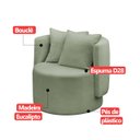 Ver imagem 6 de Kit 2 Poltrona Orgânica Maya Boucle Verde Redonda Decorativa - Arkell