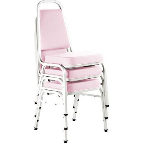 Kit com 3 Cadeiras Empilháveis Linha Hotel Plus Rosa