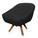 Ver imagem 4 de Poltrona Giratória Giovana Corino Base Madeira MM30 - D’Rossi - Preto