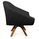 Ver imagem 5 de Poltrona Giratória Giovana Corino Base Madeira MM30 - D’Rossi - Preto