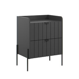 Mesa Lateral para Cama Moriah 45cm Retro 100% Mdf Grafite Preto - 5