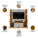 Ver imagem 3 de Estante Painel para Tv 55 Pol 180cm com Led York Naturalle/off - Bechara