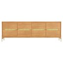 Ver imagem 1 de Balcão Buffet Paraty 220 Cm Laminado Madeira Pés Metal e Palhinha Amêndoa
