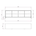 Ver imagem 4 de Balcão Buffet Paraty 220 Cm Laminado Madeira Pés Metal e Palhinha Amêndoa