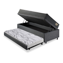 Ver imagem 4 de Bicama Box Baú Solteirão com Colchão Adapto Molas Ensacadas Ecoflex Linho Cinza 96x203