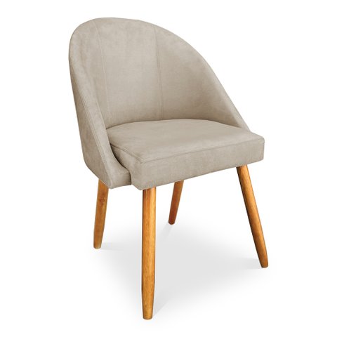 Cadeira de Jantar Bela Suede Pés Palito Castanho Pallazio
