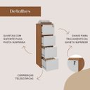 Ver imagem 4 de Armário para Escritório com 4 Gavetas e Chave Arquivo Freijó/Branco