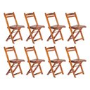 Ver imagem 1 de Kit 8 Cadeiras Dobrável em Madeira Maciça Ypê Conforto e Estilo para Uso Externo Cerejeira