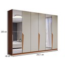 Ver imagem 4 de Guarda-roupa Casal Luxe 2,42 Metros 6 Portas 4 Gavetas com Espelho Freijó/creme - Panorama Móveis