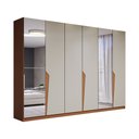 Ver imagem 3 de Guarda-roupa Casal Luxe 2,42 Metros 6 Portas 4 Gavetas com Espelho Freijó/creme - Panorama Móveis