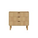 Ver imagem 2 de Cômoda para Quarto Orgânica Curva 3 Gavetas 90cm 100% BP com Pés em Madeira Maciça Aura Marrom/Hanover