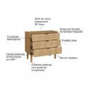 Ver imagem 7 de Cômoda para Quarto Orgânica Curva 3 Gavetas 90cm 100% BP com Pés em Madeira Maciça Aura