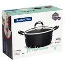 Ver imagem 7 de Caçarola Tramontina Mônaco Induction Alumínio Revestimento Antiaderente Starflon Preto 24 Cm 4,5 L T