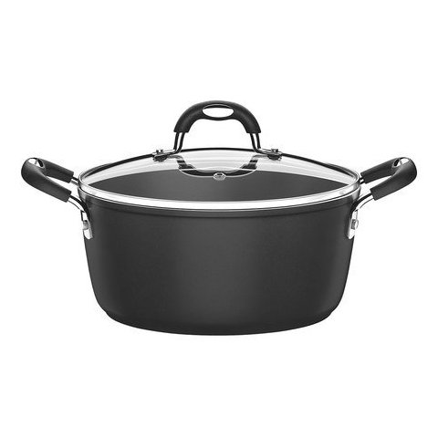 Caçarola Tramontina Mônaco Induction Alumínio Revestimento Antiaderente Starflon Preto 24 Cm 4,5 L T