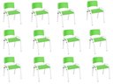 Ver imagem 2 de Kit 12 Cadeira Iso Infantil Creche, Escola Base Branco Verde Claro