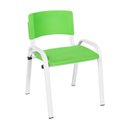 Ver imagem 3 de Kit 12 Cadeira Iso Infantil Creche, Escola Base Branco Verde Claro