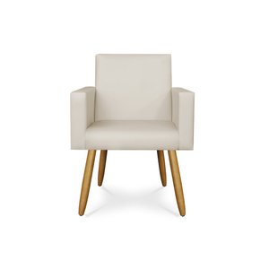 Poltrona Couro Couríno Para Salão – Balaqui Decor Cor:Courino Bege