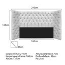 Ver imagem 4 de Kit Cabeceira e Calçadeira Baú Queen Everest P02 160cm Suede - Doce Sonho Móveis Branco