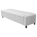 Ver imagem 7 de Kit Cabeceira e Calçadeira Baú Queen Everest P02 160cm Suede - Doce Sonho Móveis Branco