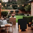 Ver imagem 2 de Puff Thor Luxo Madeira Maciça Redondo Suede